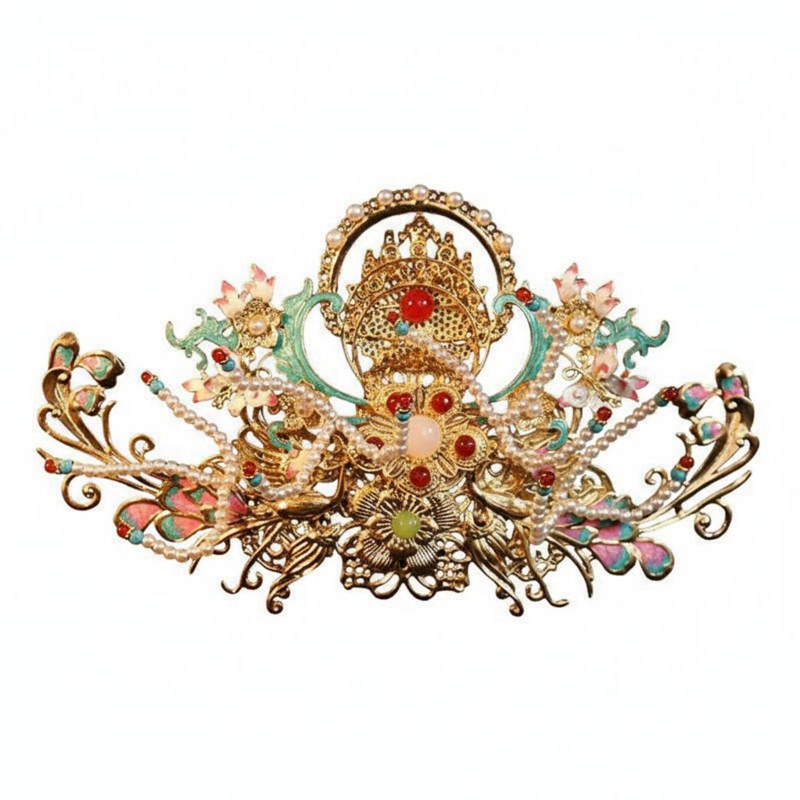 Women Accessories Aesthetic - Traditional Chinese Hair Crown Fairy-Like Aesthetic