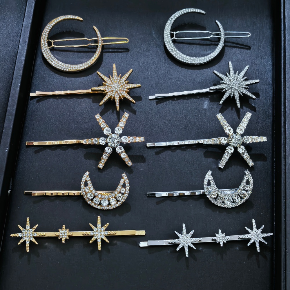 3/4 pcs set Crystal Star Hairp - Women Accessories Aesthetic 评论和价格