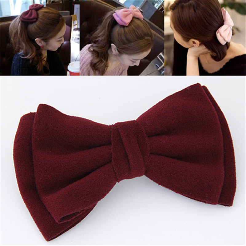 Korean Solid Color Bow Hair Cl - Women'S Accessories Flannels 评论和价格