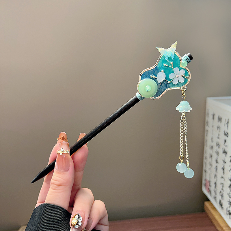 Classic Tassel Hair Stick Blac - Women Accessories Aesthetic 评论和价格
