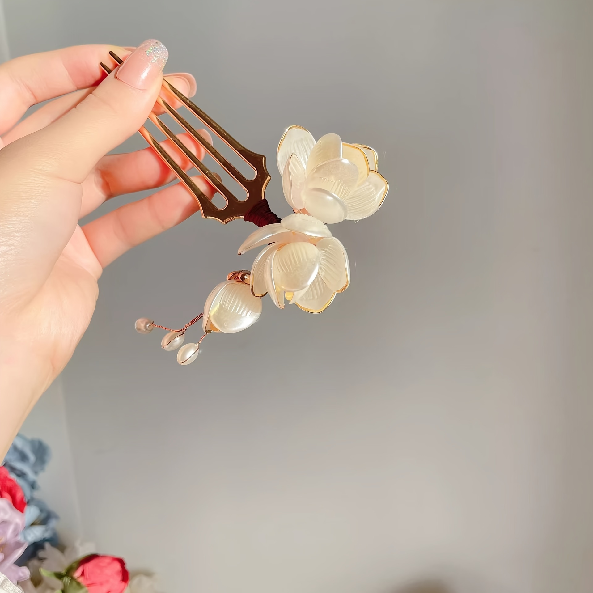 Chinese Style Shell Magnolia F - Women Accessories Aesthetic 评论和价格