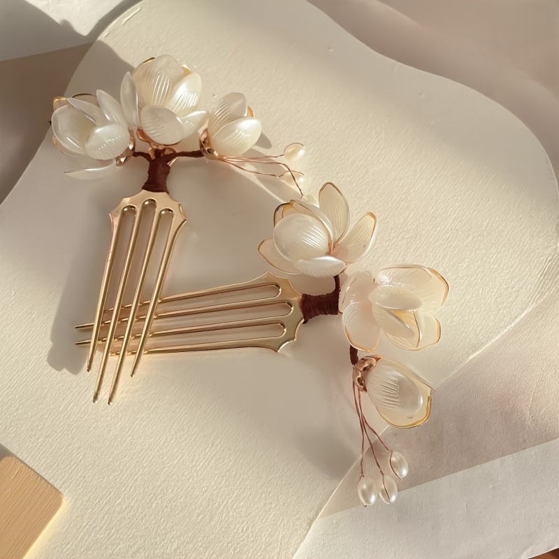 Chinese Style Shell Magnolia F - Women Accessories Aesthetic 评论和价格